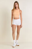 Scallop-Hem High-Neck Tennis Tank Top
